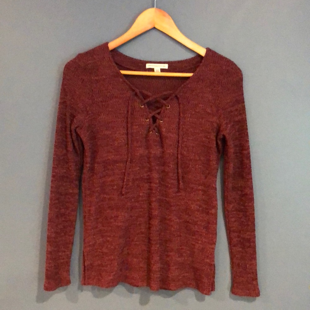 AE Criss Cross Tie Up 3/4 Sweater